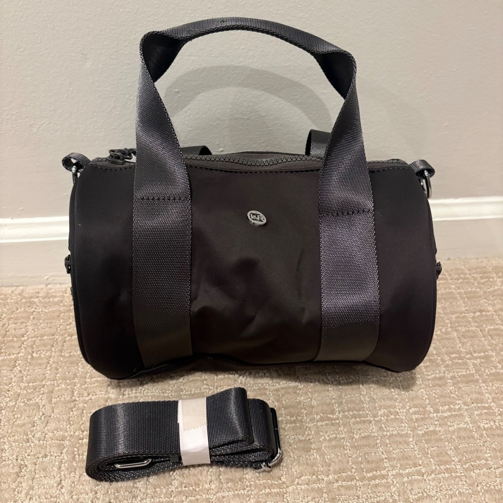 Iris & Rainbow Mini Duffel Bag Women Small Black Crossbody Travel Sporty Bag